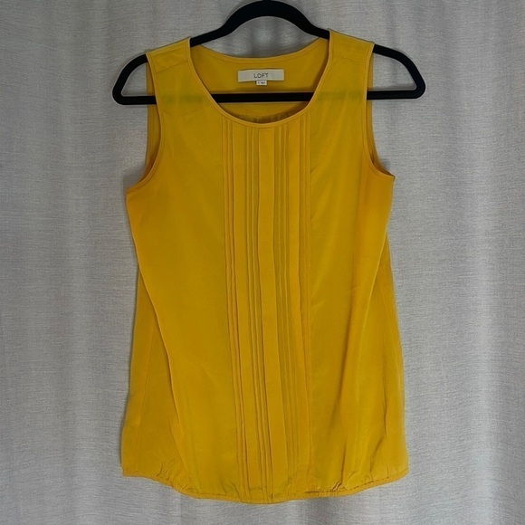 LOFT YELLOW CHIFFON TANK TOP - Picture 1 of 5
